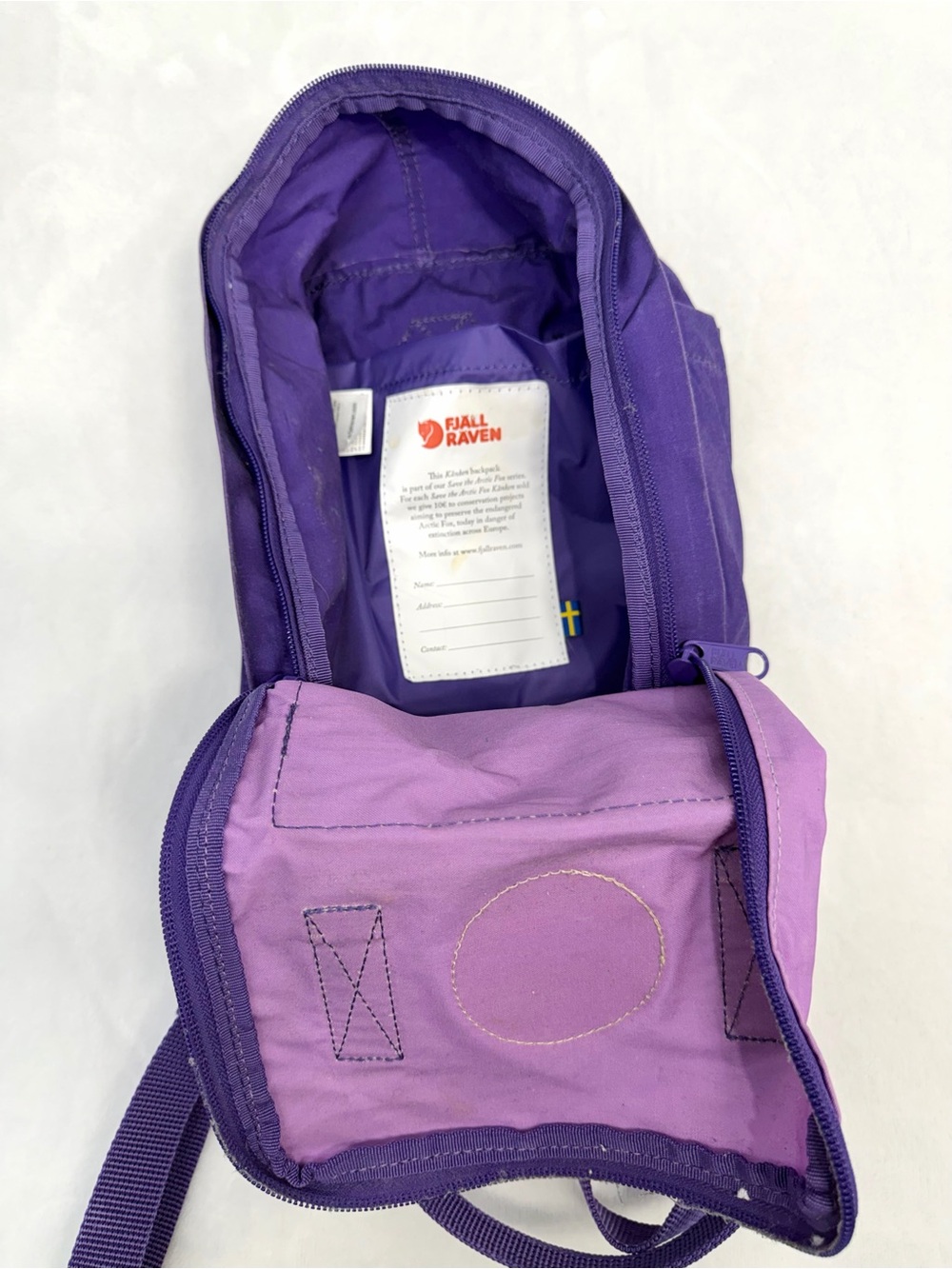 SOLD Fjallraven Kanken Mini Save The Arctic Fox Purple Backpack Star Wars - Picture 5 of 7